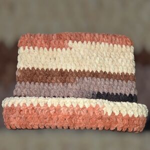 Cozy Bear Chunky Cat Beanie, Handmade By Me, Hand Embroidery, Ask About Customs